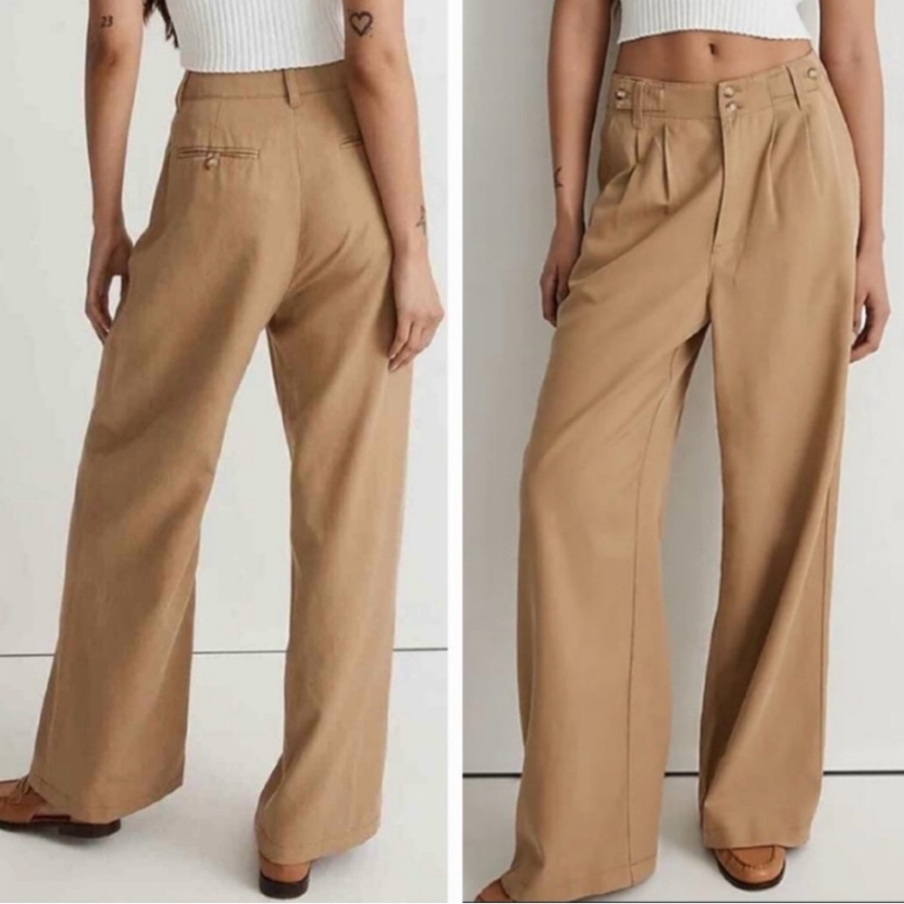 Madewell Harlow Pleated Wide Leg Trouser -  8